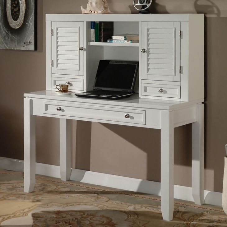 Boca Cottage White 48" Desk with Hutch