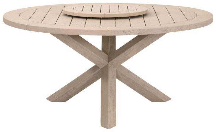 Boca Washed Ever Teak Outdoor 63" Round Dining Table
