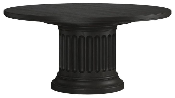Atrium Black Extendable Round Dining Table