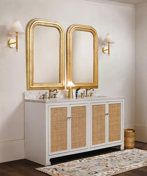 Waverly Gold Leaf Rectangular Wall Mirror