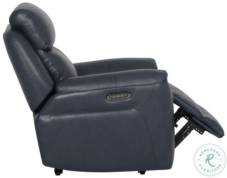 Sorellian Opulent Navy Leather Power Reclining Living Room Set