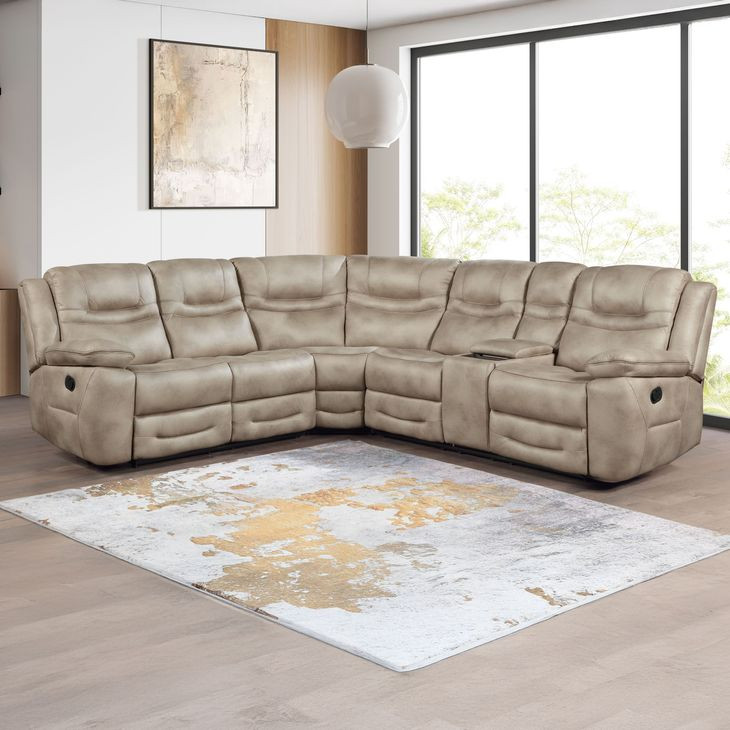 Shelton 3 Piece Modular Manual Reclining Sectional with Wireless Charging