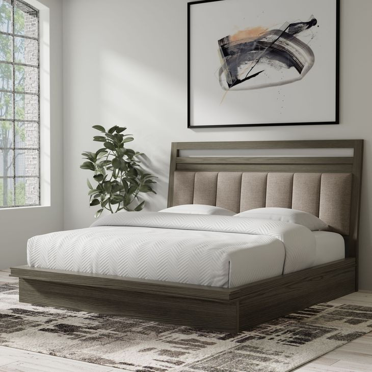 Pure Modern Moonstone Performance Fabric Queen Platform Bed