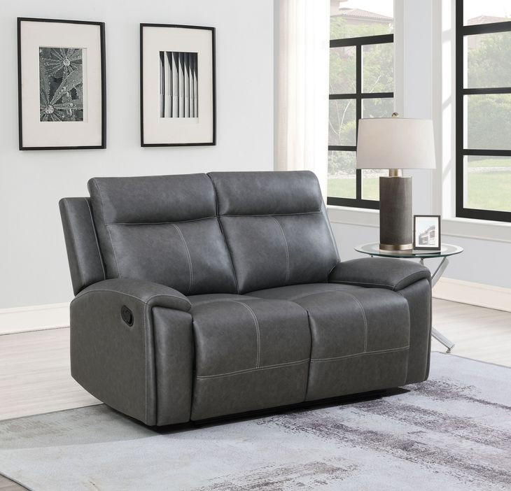 Gaston Gray 65" Manual Reclining Loveseat