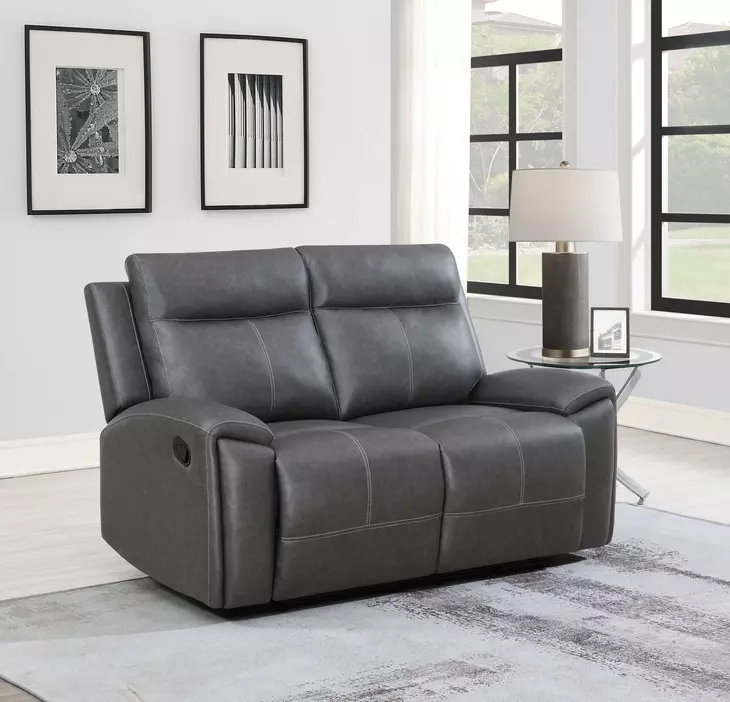 Gaston Gray Manual Reclining 65" Loveseat