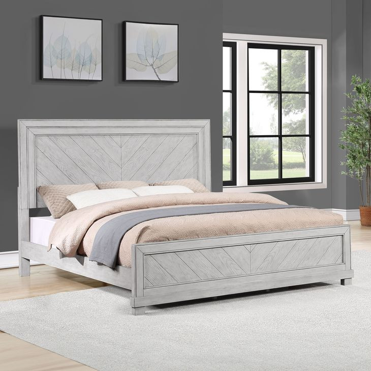 Montana Gray Queen Low Profile Panel Bed