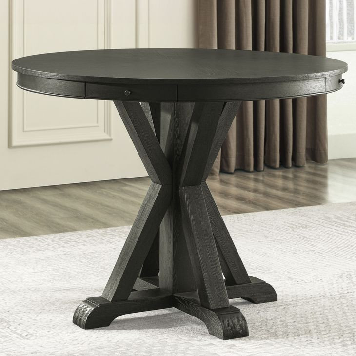 Rylie Black Round Counter Height Dining Room Set