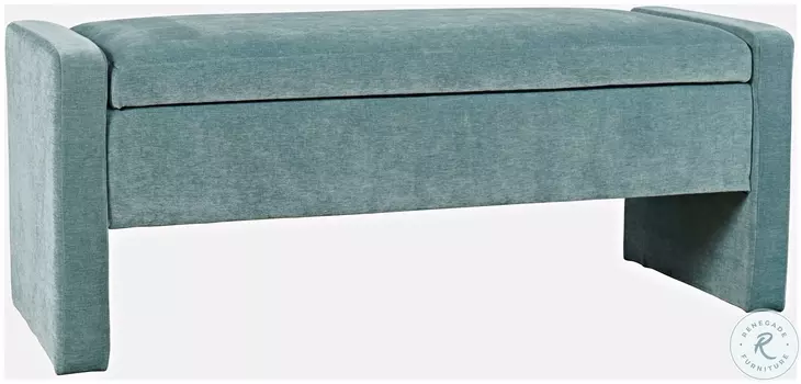 Braun Blue Upholstered Storage Bench