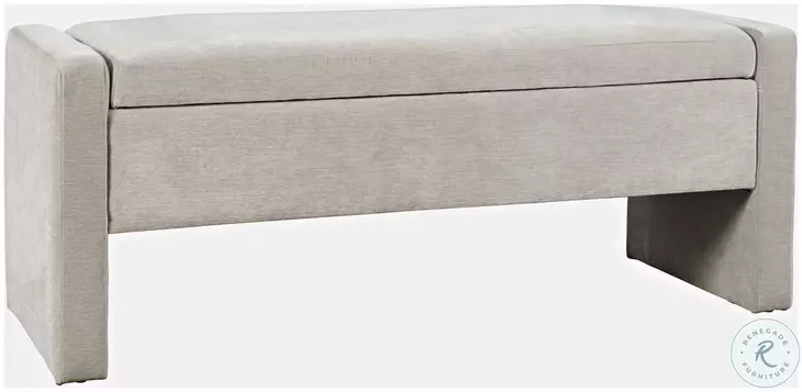 Braun Gray Upholstered Storage Bench