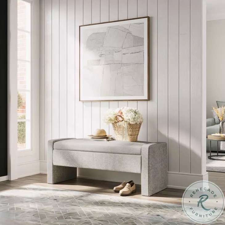 Braun Gray Upholstered Storage Bench