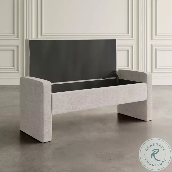 Braun Gray Upholstered Storage Bench