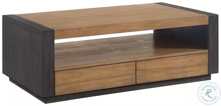 Stephen Light Oak And Black Coffee Table