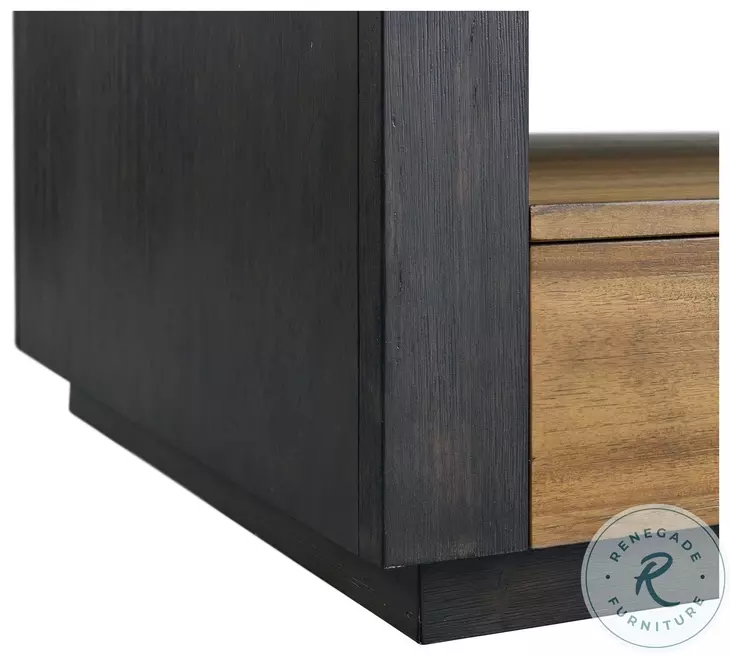 Stephen Light Oak And Black Occasional Table Set