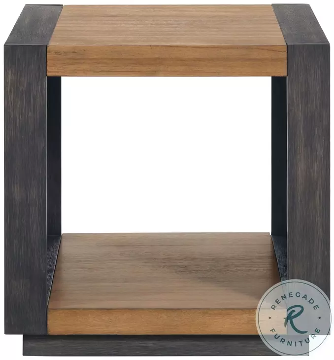 Stephen Light Oak And Black End Table