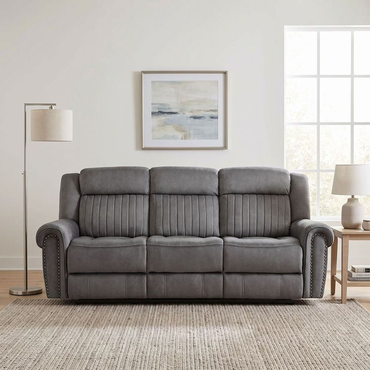 Brennen Charcoal Double Reclining Sofa