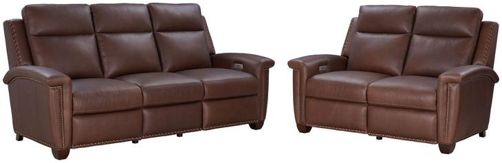Briar Clifton Chocolate Leather 86" Power Reclining Living Room Set with Power Headrests