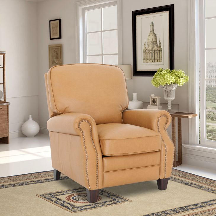 Briarwood Santa Fe Brandy Leather Push Thru The Arms Recliner