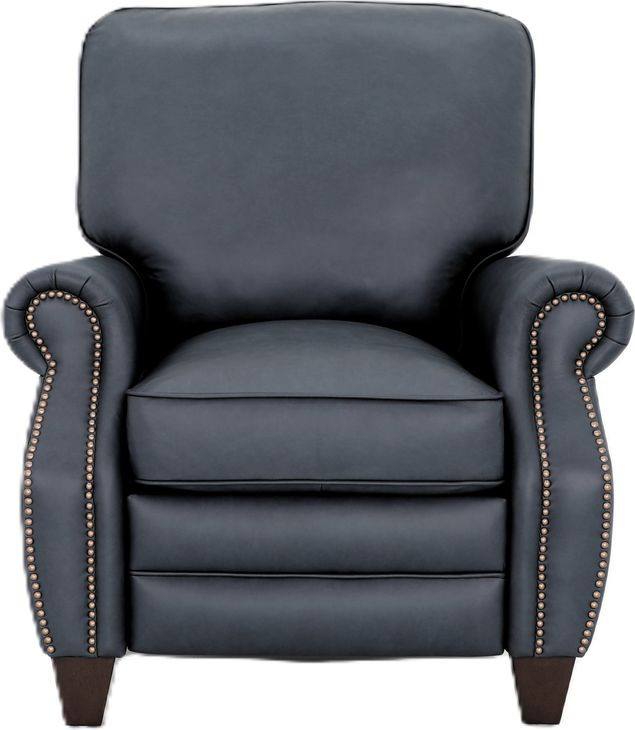 Briarwood Santa Fe Ocean Leather Push Thru The Arms Recliner with Nailhead Trim