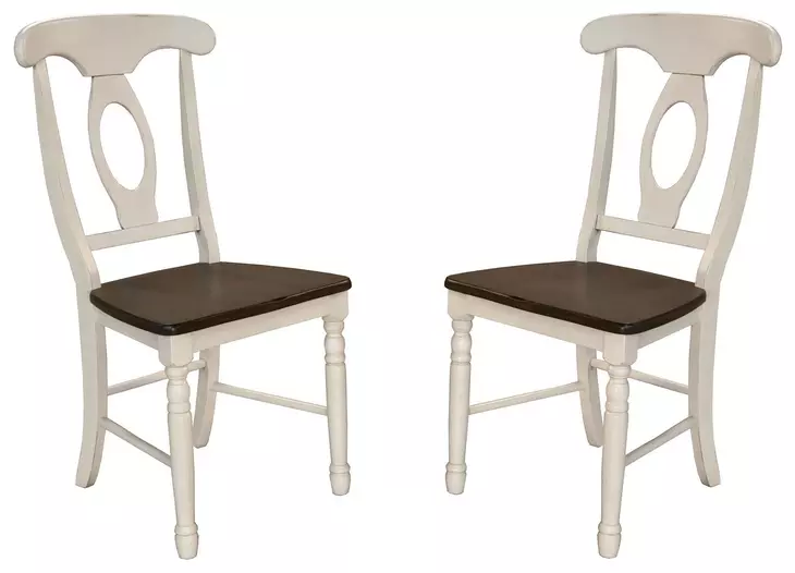 British Isles Chalk Cocoa Bean Napoleon Side Chair Set of 2