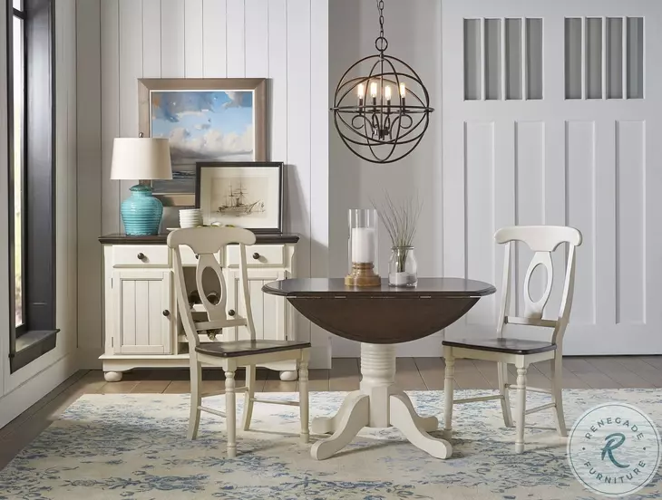 British Isles Chalk Cocoa Bean Napoleon Side Chair Set of 2