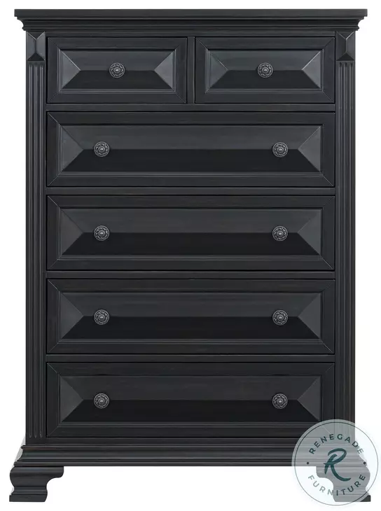 Sumner Distressed Black Panel Bedroom Set