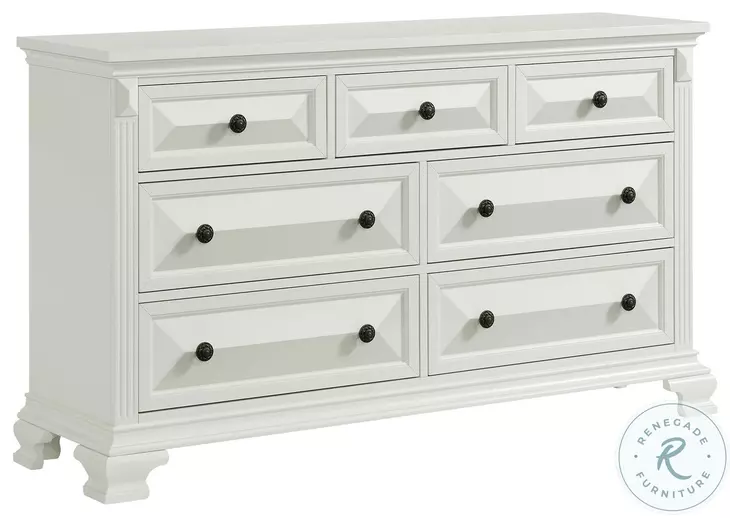 Sumner Antique White 7 Drawer Dresser