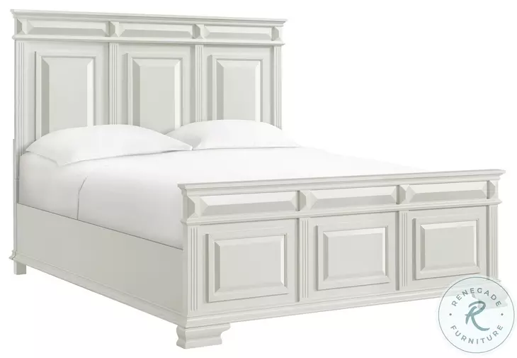 Sumner Antique White King Panel Bed