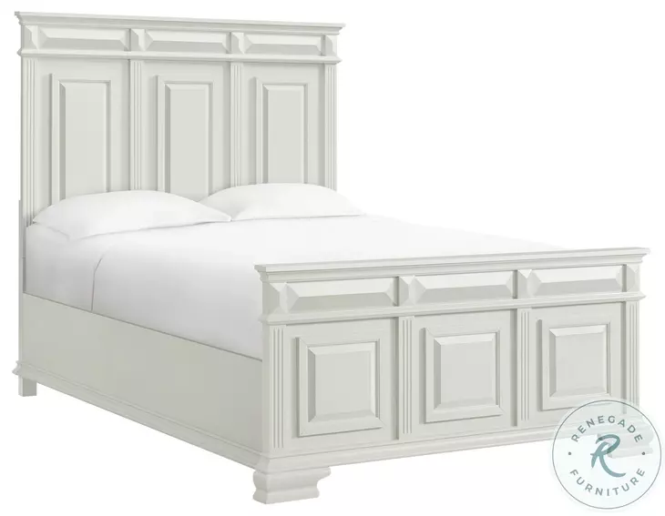 Sumner Antique White Queen Panel Bed