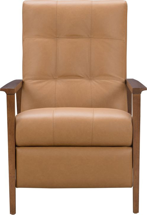 Bridget Santa Fe Brandy Leather Push Thru The Arms Recliner