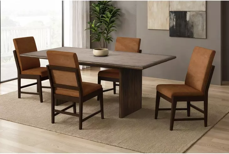 Perth Brown Upholstered Dining Side Chair Set of 2