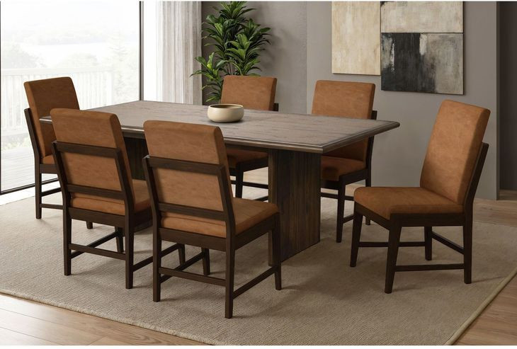 Perth Brown Upholstered Dining Side Chair Set of 2