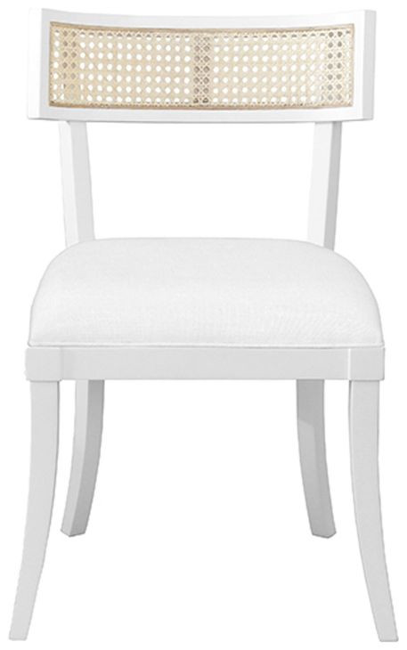 Britta White Lacquer Performance Fabric Dining Chair