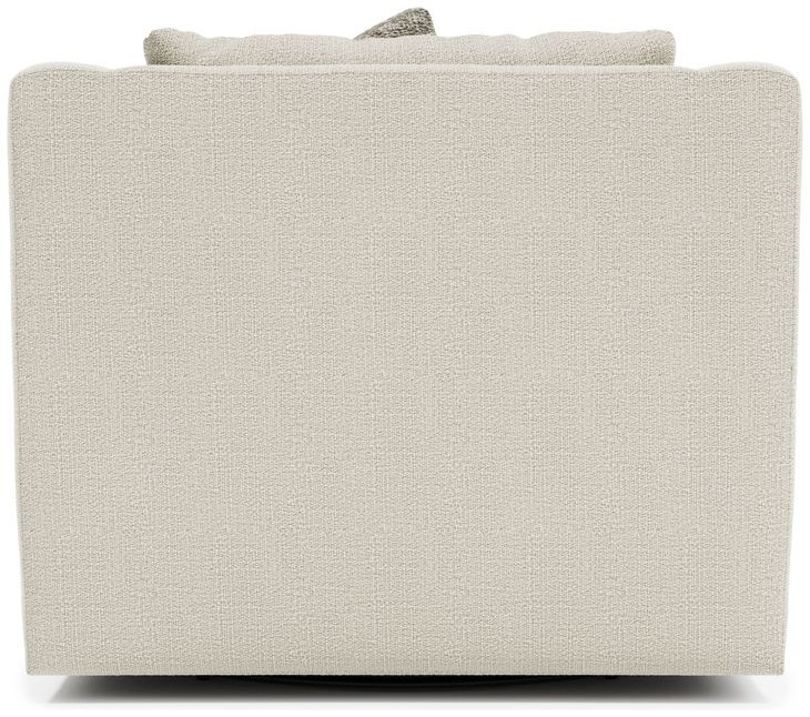 Gabi Beige Upholstered Swivel Chair with Pillow