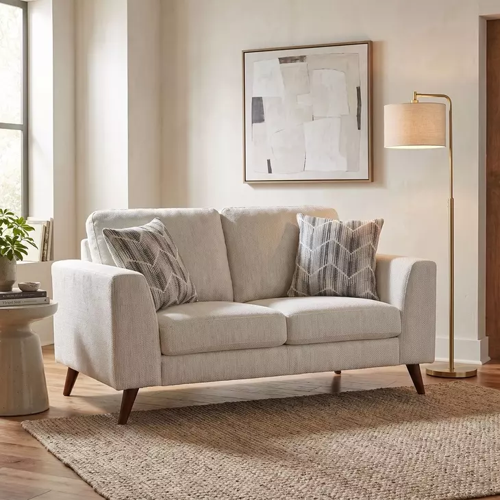 Broadway Off White 64" Loveseat