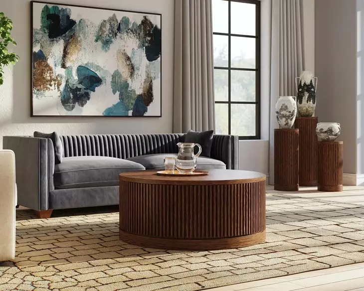 Tulane Brown Round Occassional Table Set