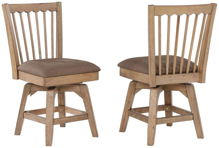 Brownstone Warm Brown Swivel Upholstered Game Chair Set of 2