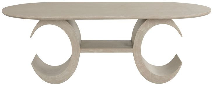 Gwendolyn Cerused Taupe 86" Oval Dining Table