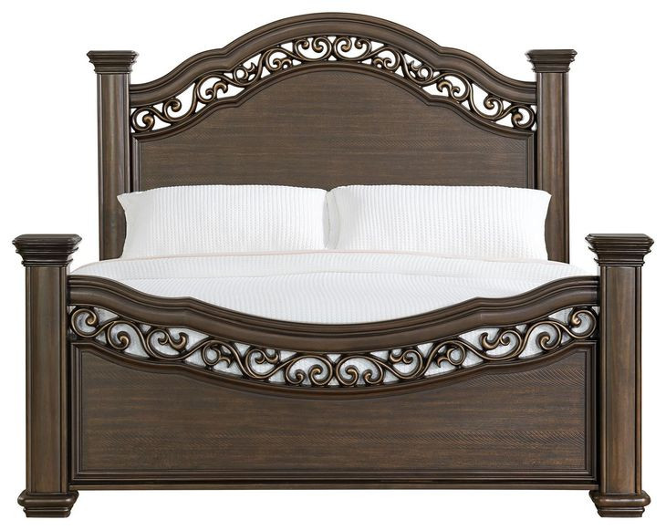 Rosalinda Mahogany King Panel Bed