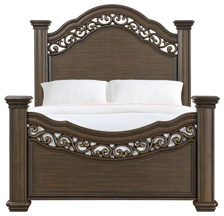 Rosalinda Mahogany Queen Panel Bed
