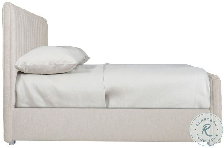 Silhouette Cream Queen Upholstered Panel Bed