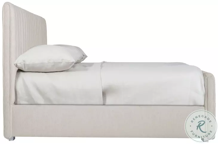 Silhouette Cream Queen Upholstered Panel Bed