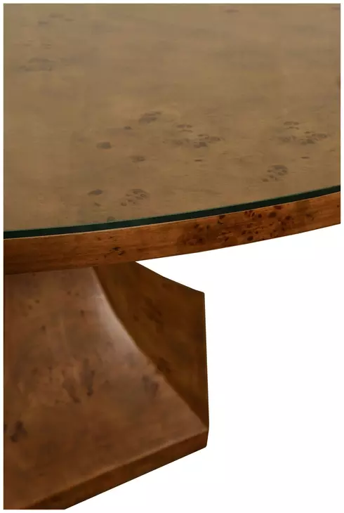 Bryce Dark Brown 60" Round Glass Top Dining Table