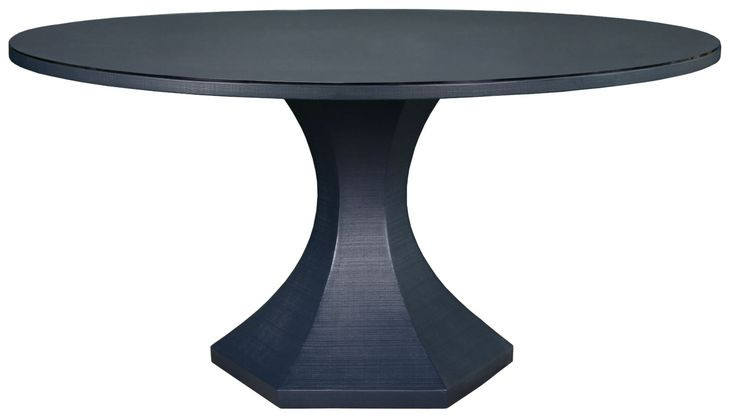 Bryce Navy 60" Round Glass Top Dining Table