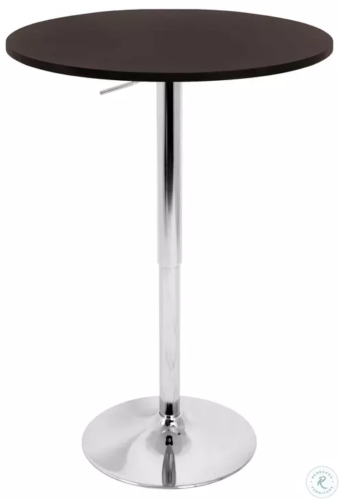 Adjustable Height Brown Bar Table