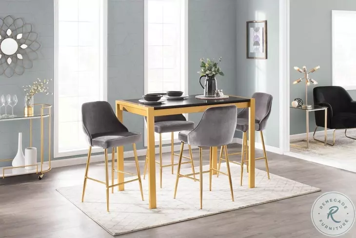 Marcel Silver Velvet Counter Height Stool Set Of 2