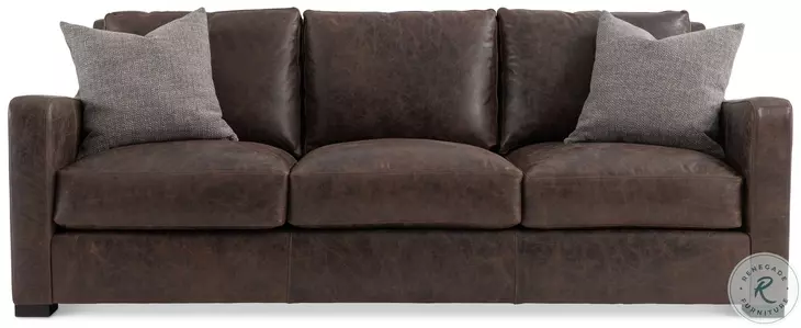 Ventura Brown Leather 86" Sofa