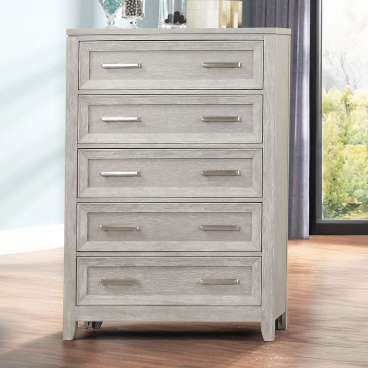 Fiona Mist Gray 5 Drawer Chest