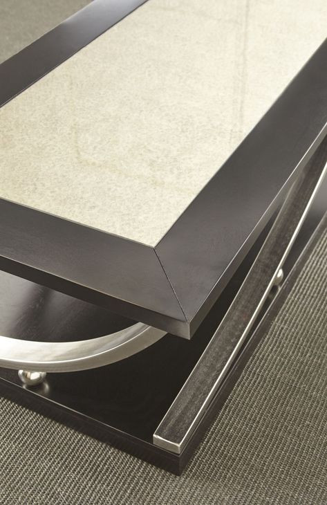 Ramsey Brown Rectangular Cocktail Table with Casters