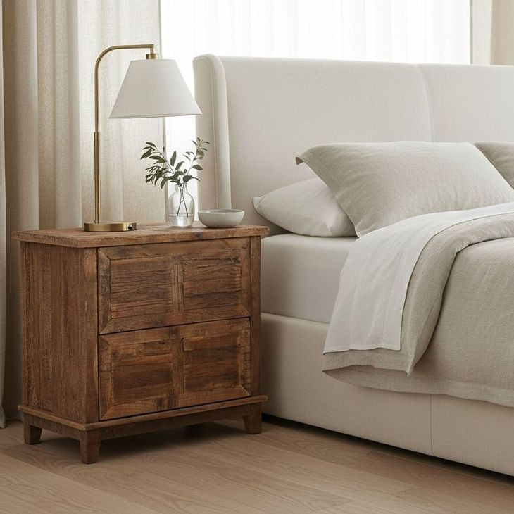 Augusta Brown 2 Drawer Nightstand