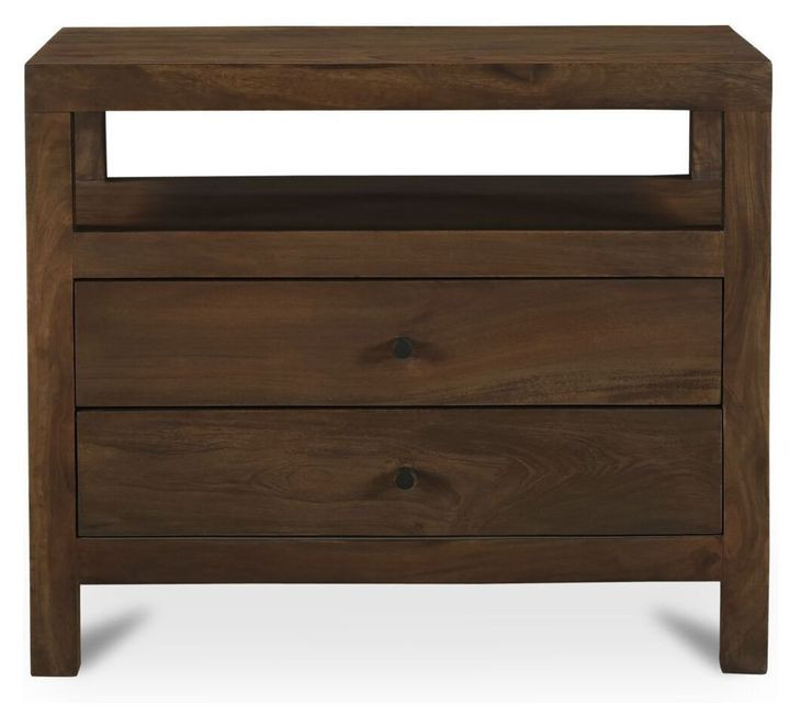 Windsor Dark Brown 2 Drawer Nightstand